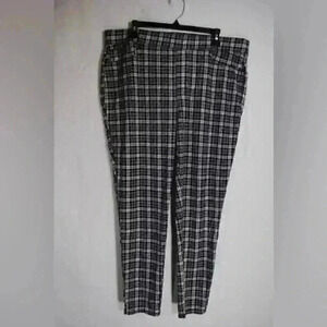 Seven7 4-Way Stretch Skinny Leg Pull On Ponte Pant Legging Dandy Plaid